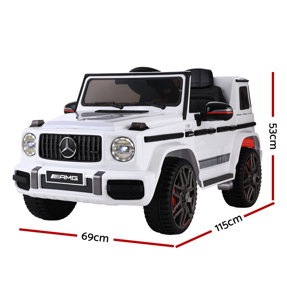 Kids Electric Ride On Car Mercedes-Benz Licensed AMG G63 Toy Cars Remote White