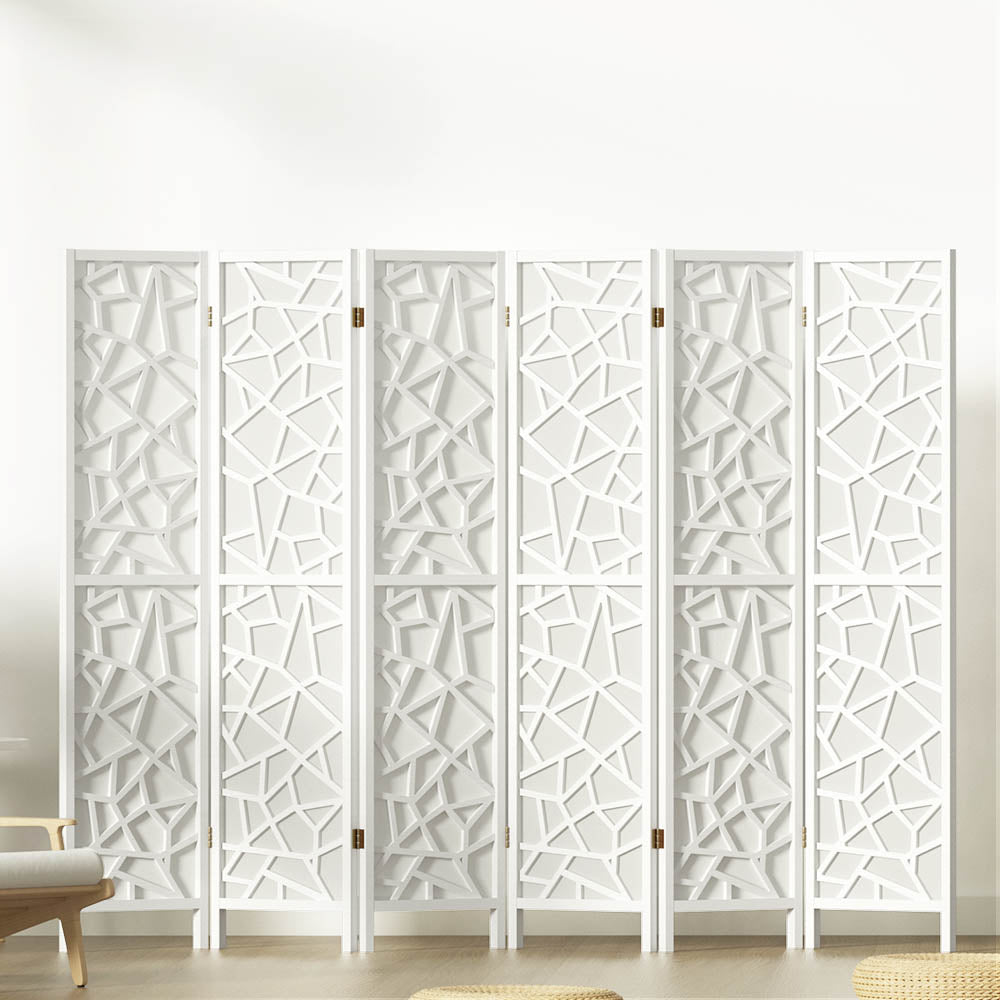 Artiss 6 Panel Room Divider Screen 244x170cm Clover White