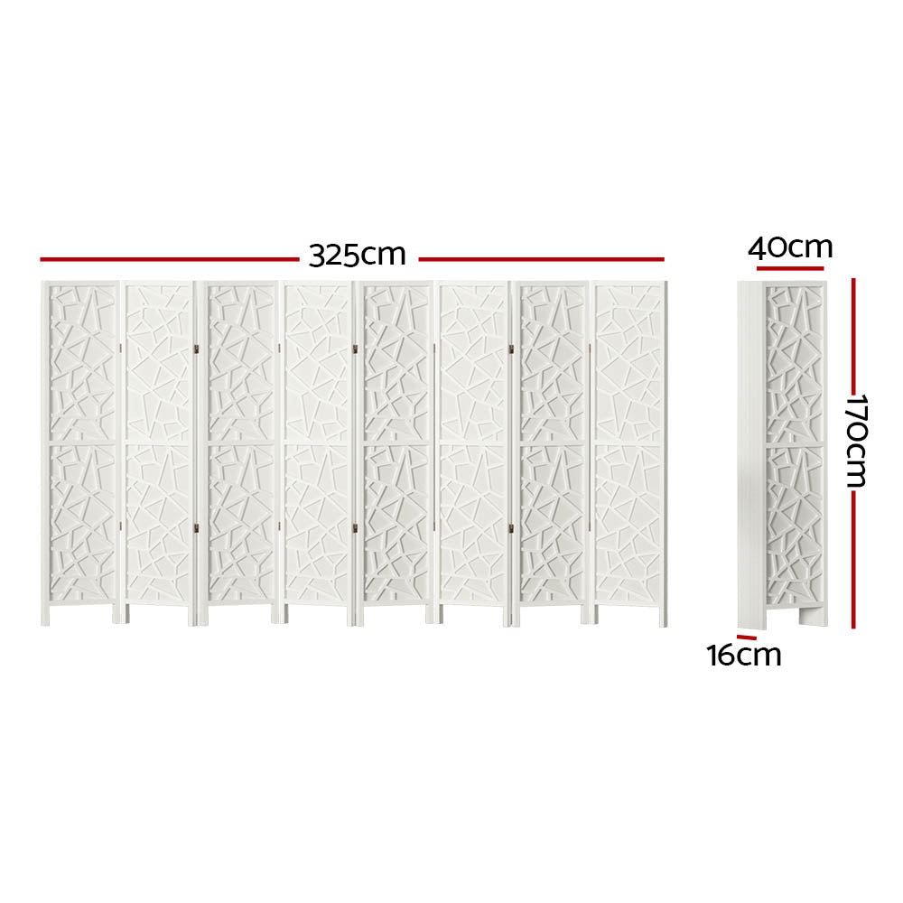 Artiss 8 Panel Room Divider Screen 325x170cm Clover White