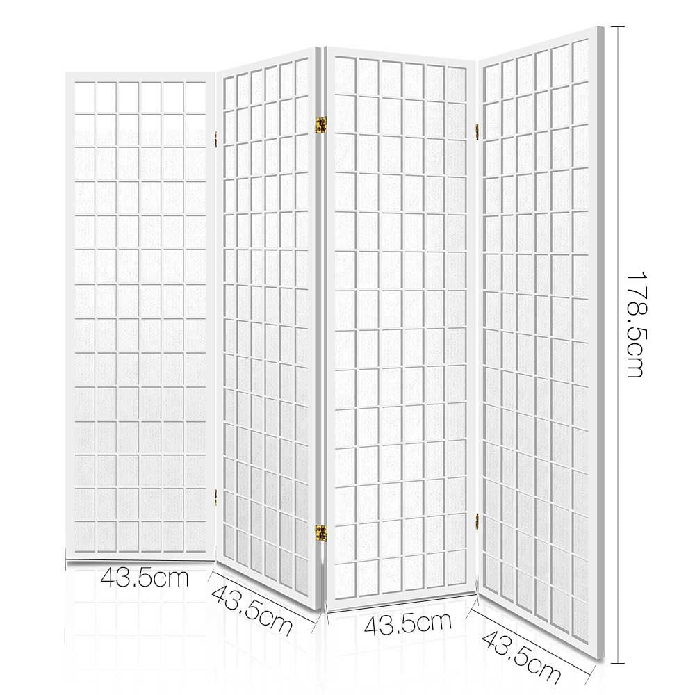 Artiss 4 Panel Room Divider Screen 174x179cm White