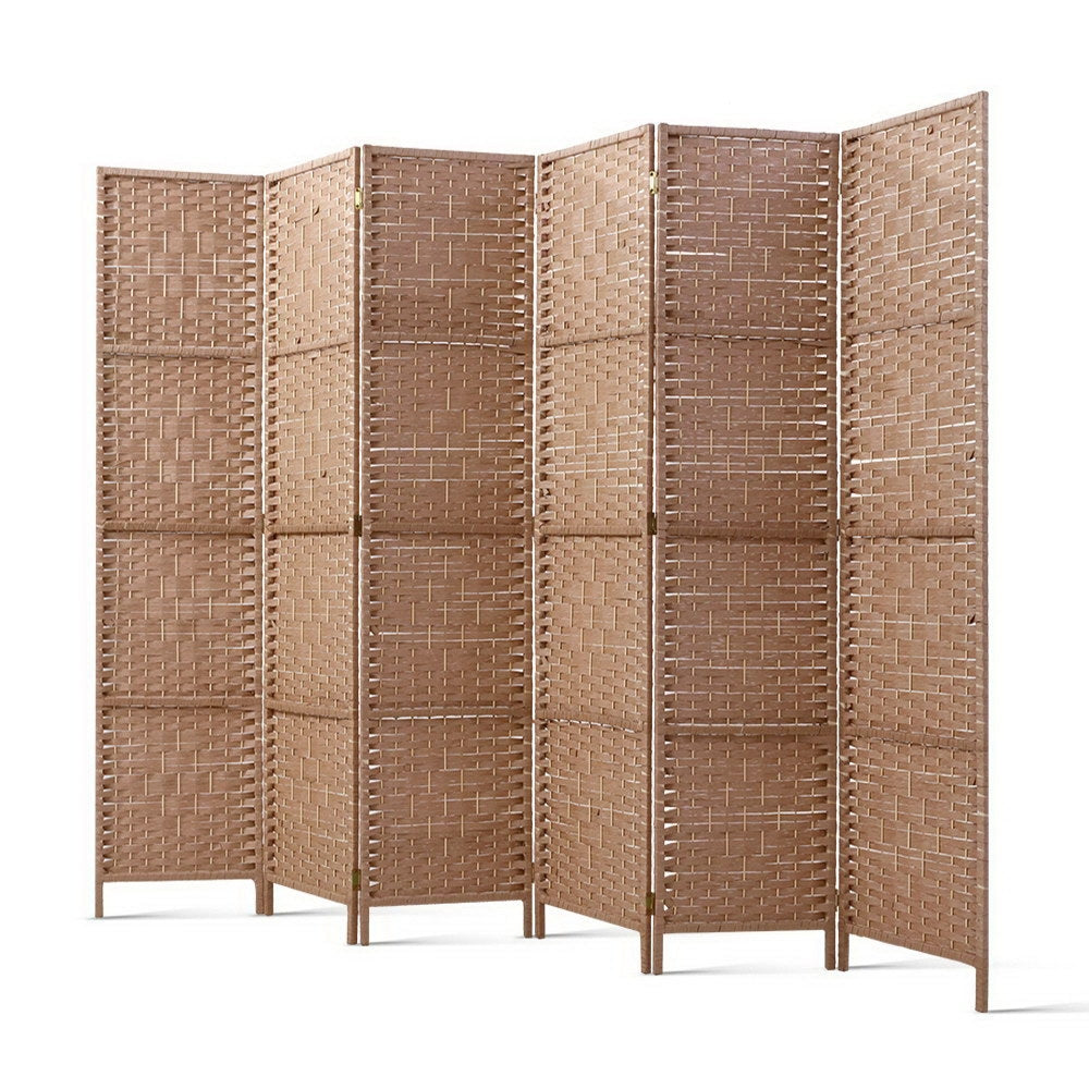 Artiss 6 Panel Room Divider Screen 245x170cm Woven Natural