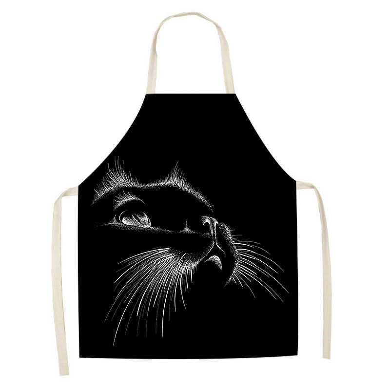 Cute Black Cat Apron Oil Proof Waterproof (17)