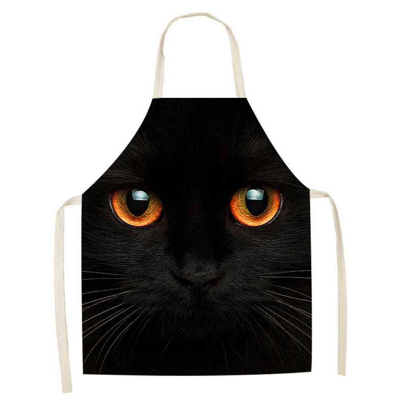 Cute Black Cat Apron Oil Proof Waterproof (02)