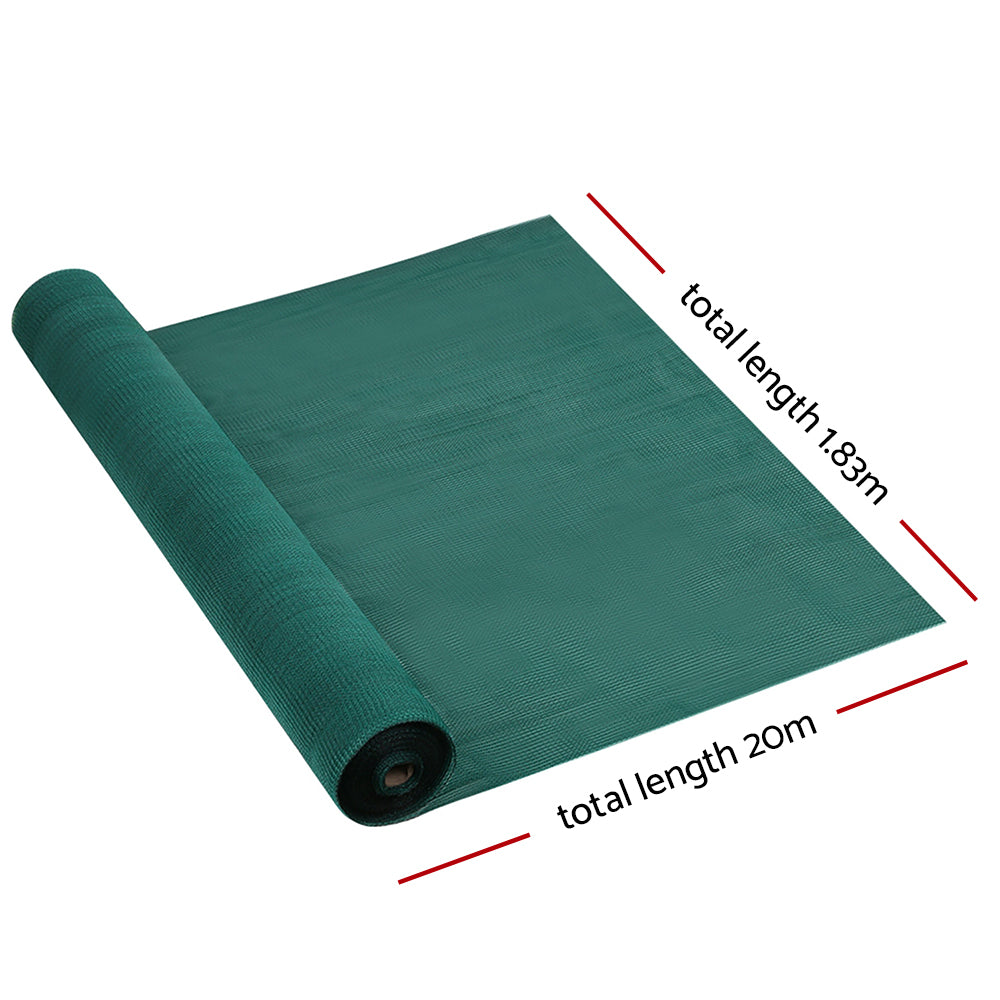 Instahut 30% Shade Cloth 1.83x20m Shadecloth Wide Heavy Duty Green