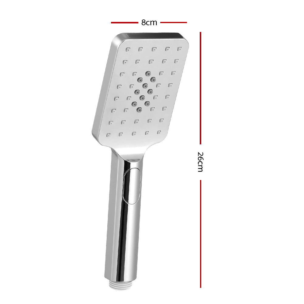 Handheld Shower Head 3.1'' High Pressure 3 Spray Modes Square Chrome