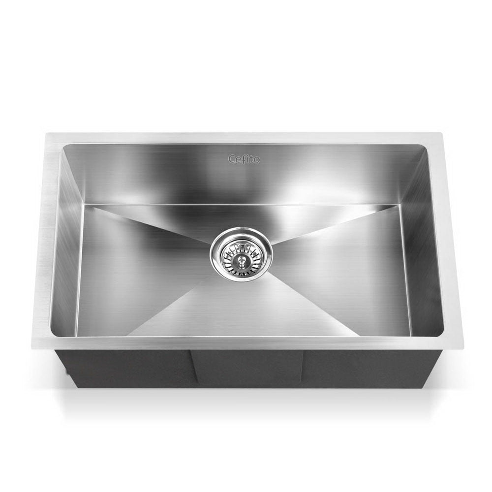 Cefito Kitchen Sink 70X45CM Stainless Steel Basin Single Bowl Laundry Silver