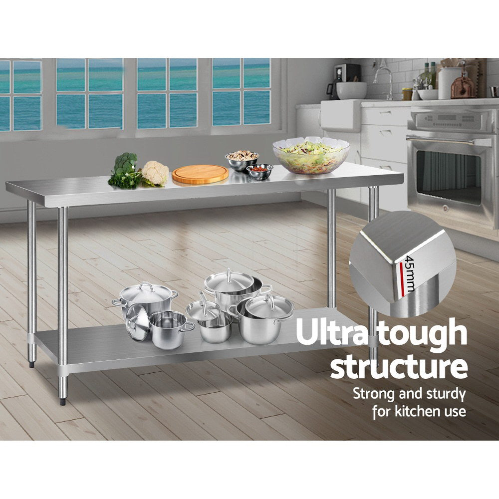 Cefito 1829x610mm Stainless Steel Kitchen Bench 430