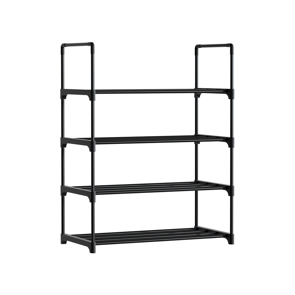 Artiss Shoe Rack 4-tier 12 Pairs Stackable Black