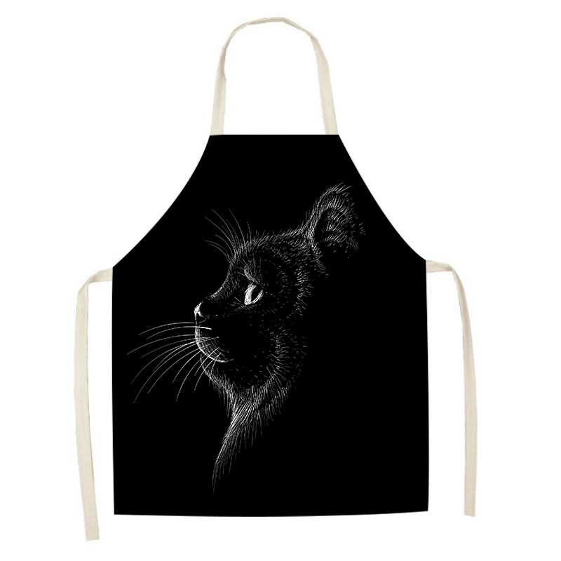 Cute Black Cat Apron Oil Proof Waterproof (19)