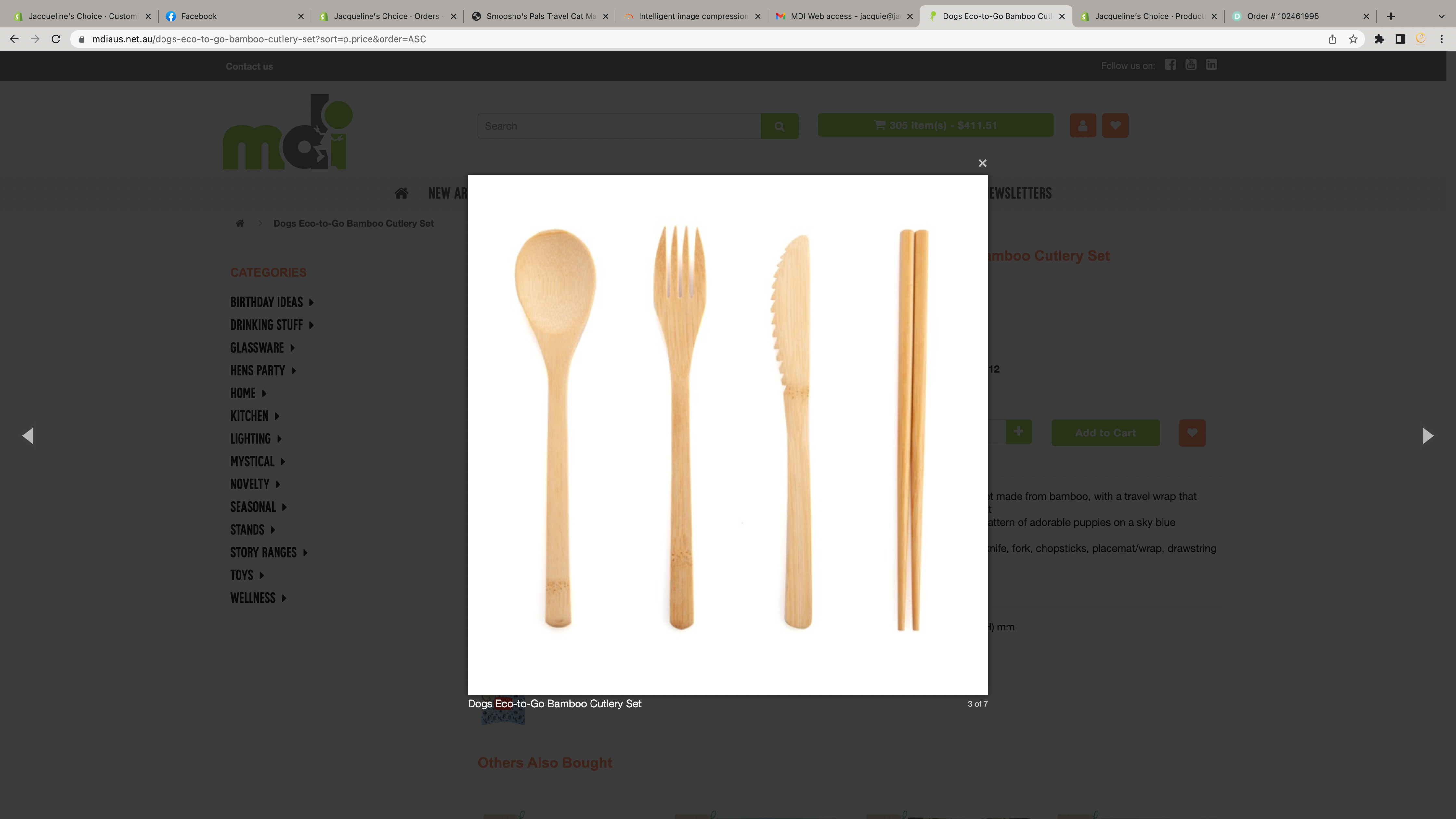 Dogs Eco-to-Go Bamboo Cutlery Set