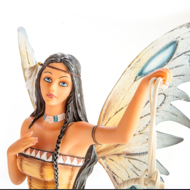 Fairy with Dreamcatcher and Eagle Companion Figurine