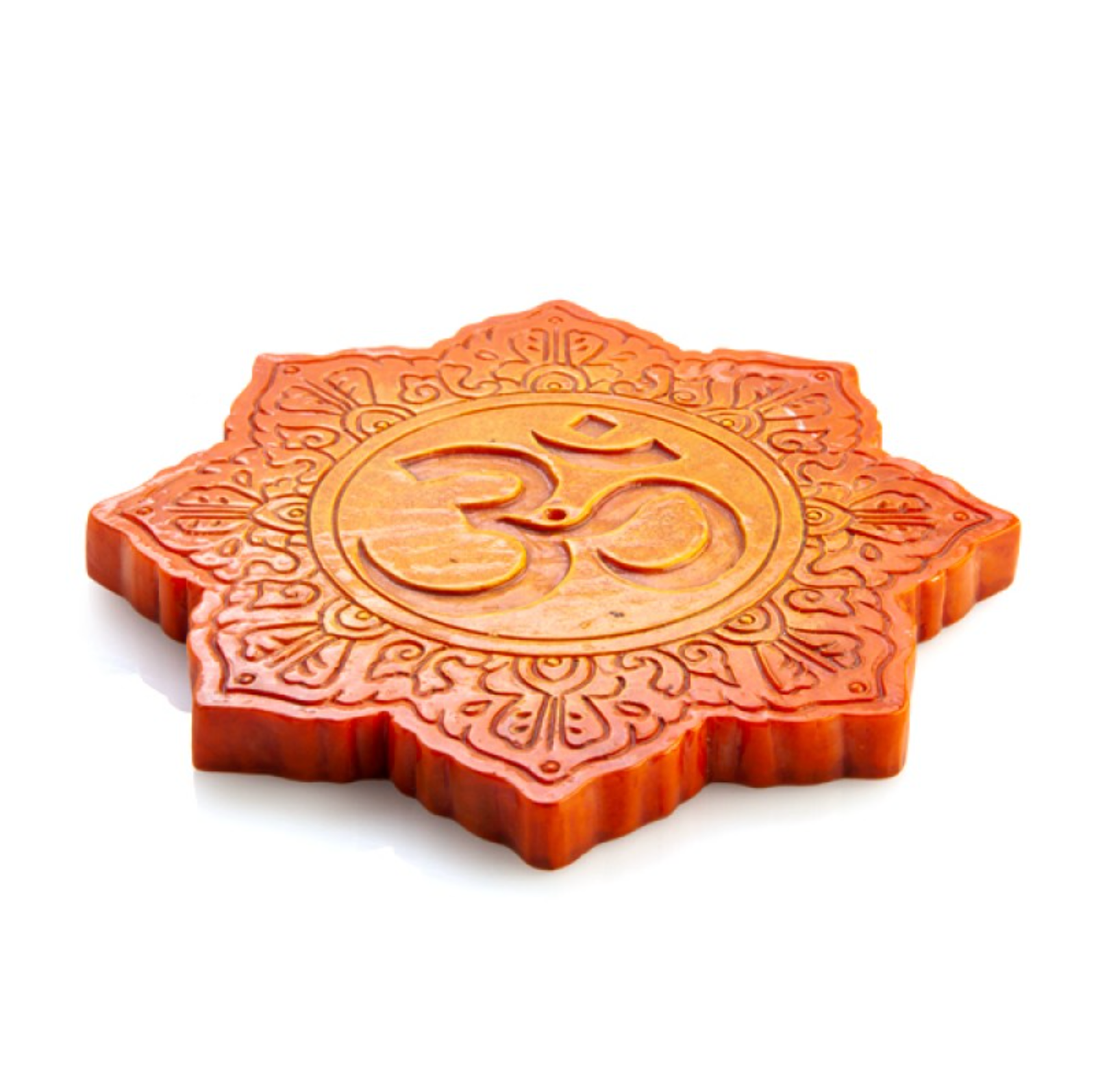 Orange Om Incense Burner