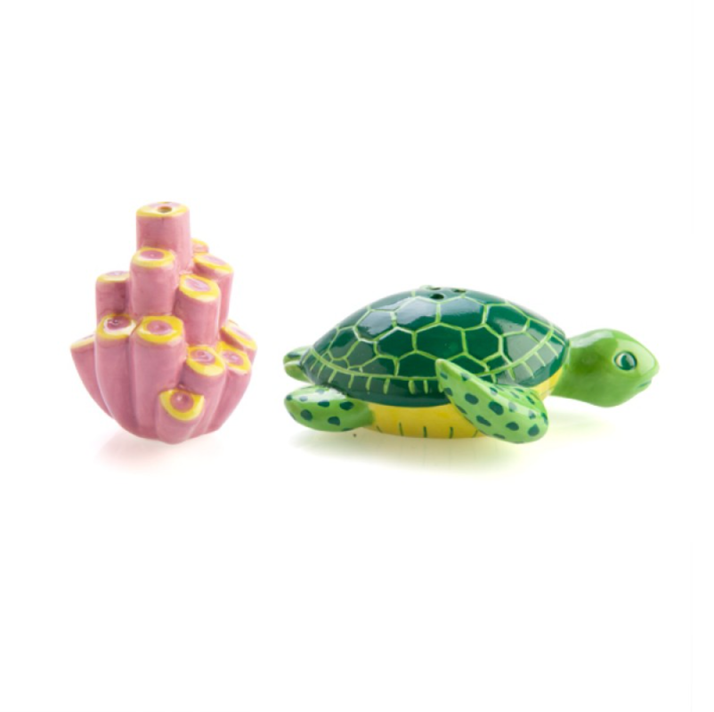 Turtle Coral Salt Pepper Set