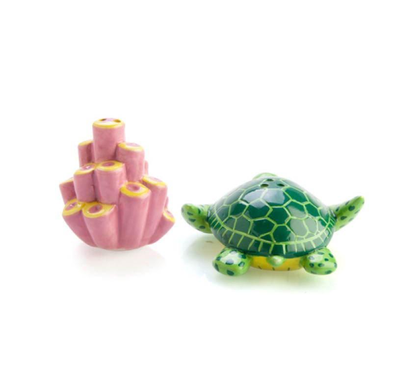 Turtle Coral Salt Pepper Set