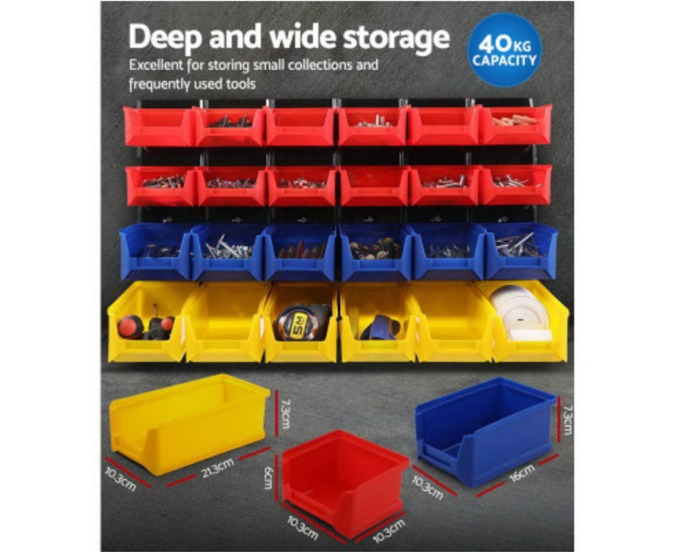 Giantz 24 Storage Bin Rack Wall Mounted