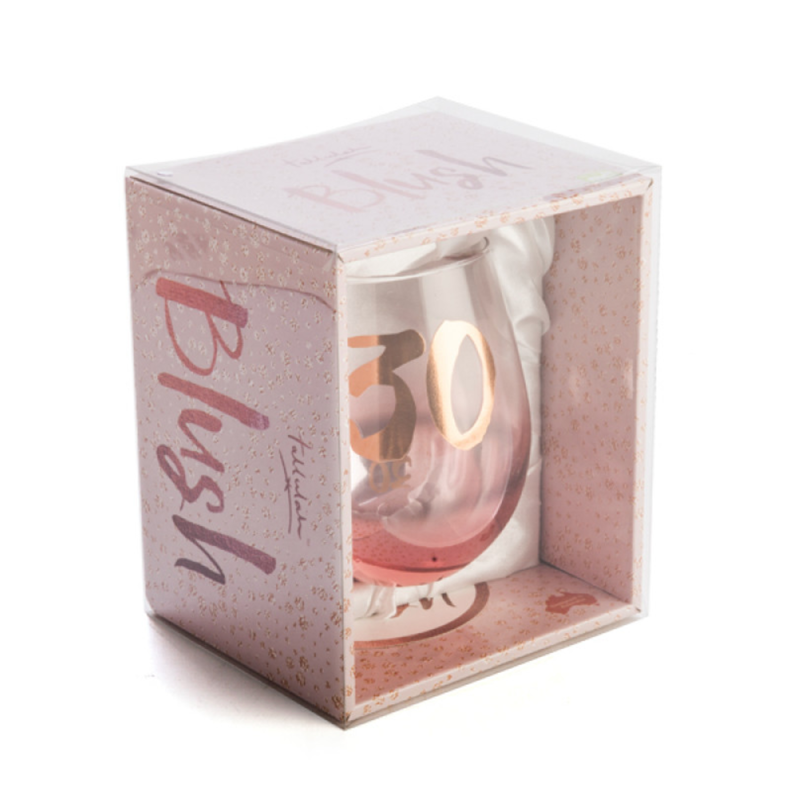 30th Birthday Blush Stemless Glass