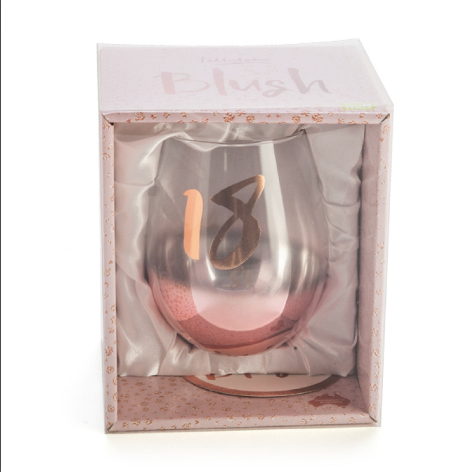 18th Birthday Blush Stemless Glass