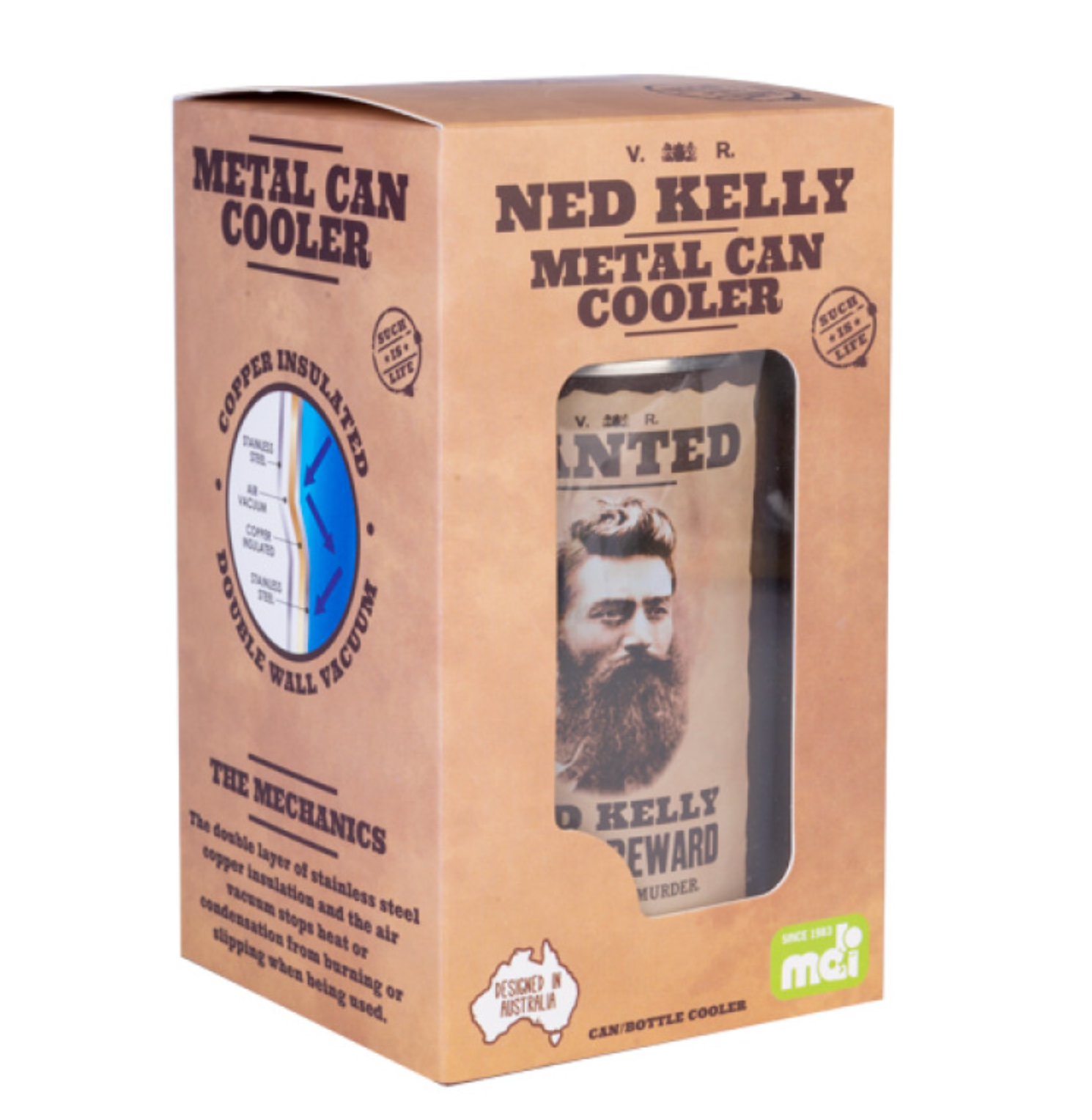 Ned Kelly Metal Can Cooler