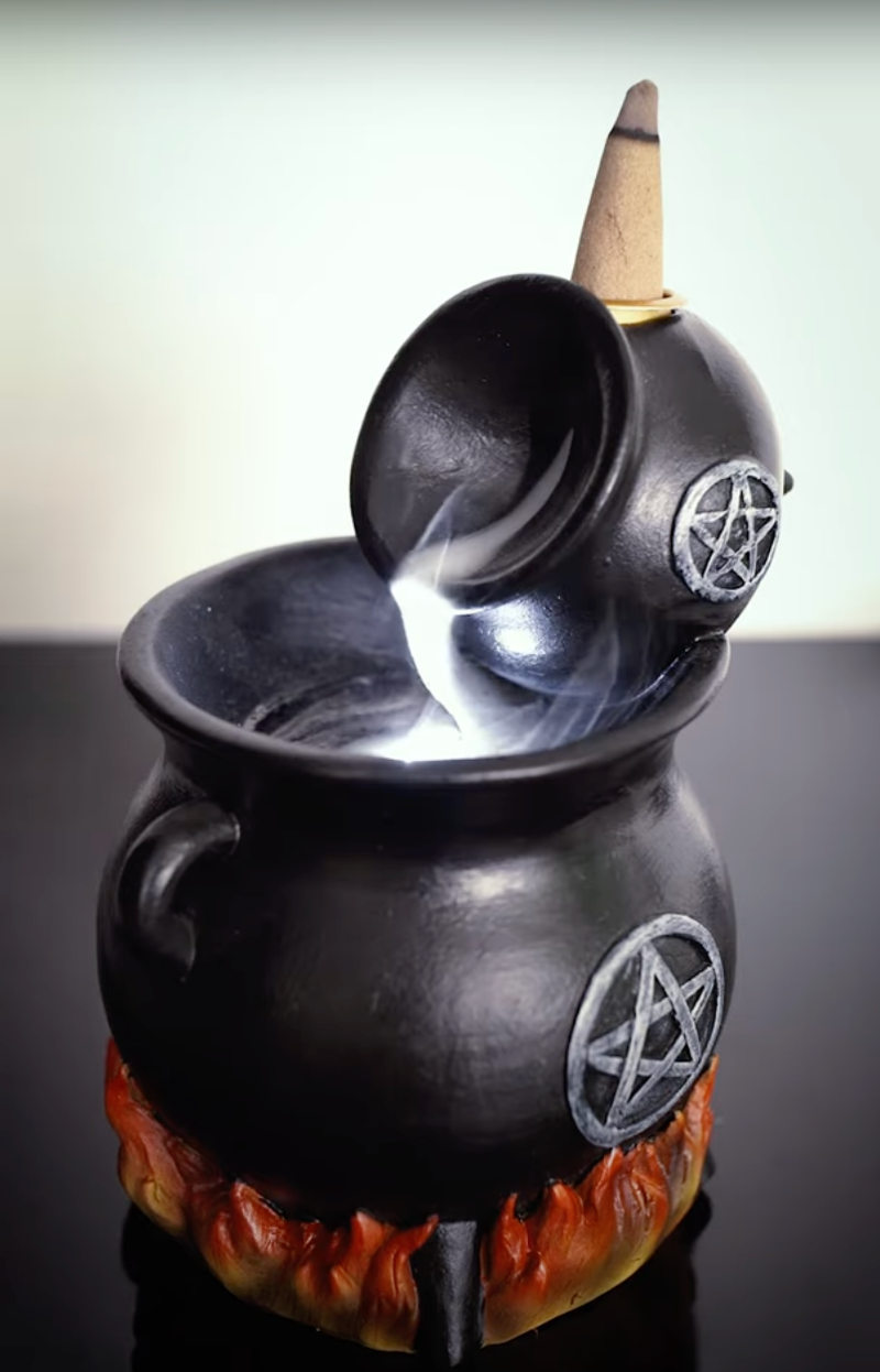 Witches' Cauldrons with LED Flames Backflow Burner