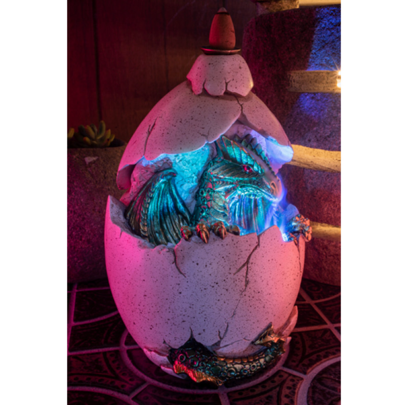 Hatching Dragon Backflow Incense Burner with LED Light