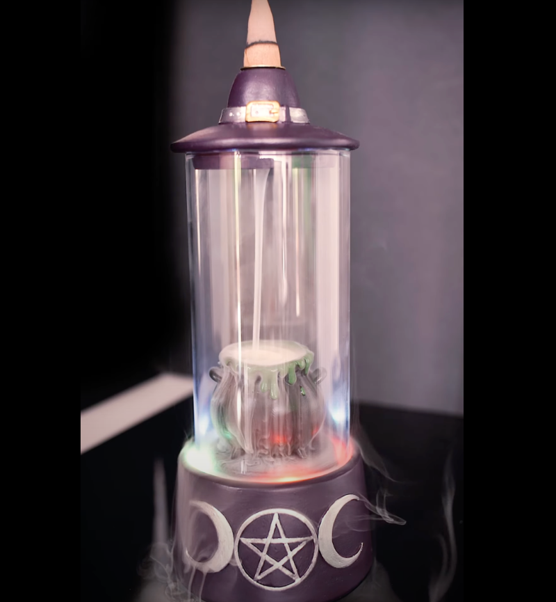 Cauldron Glass Case LED Backflow Incense Burner