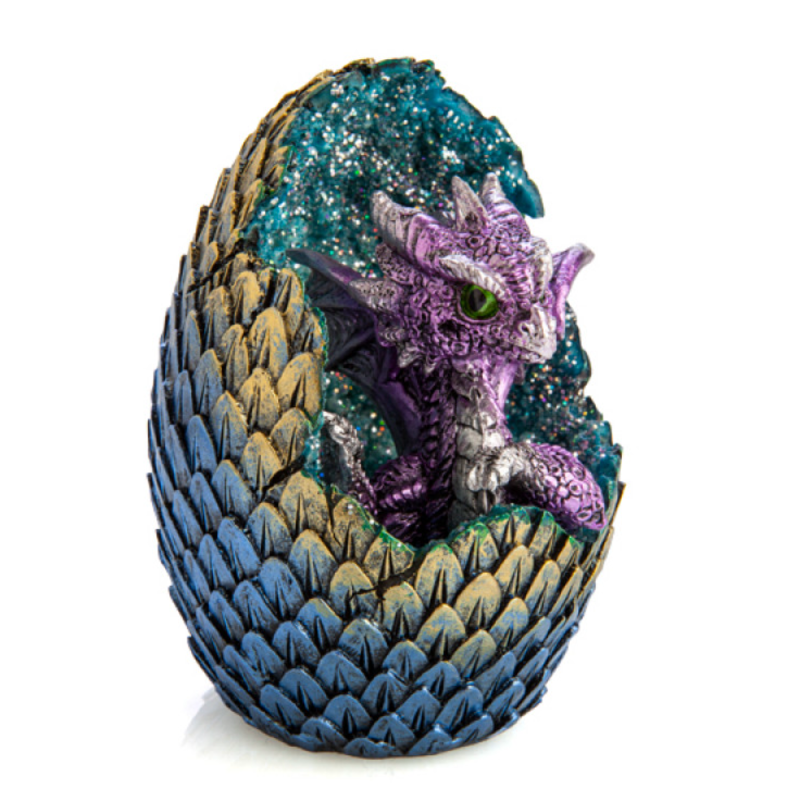 Purple Baby Dragon Crystal Egg LED Light