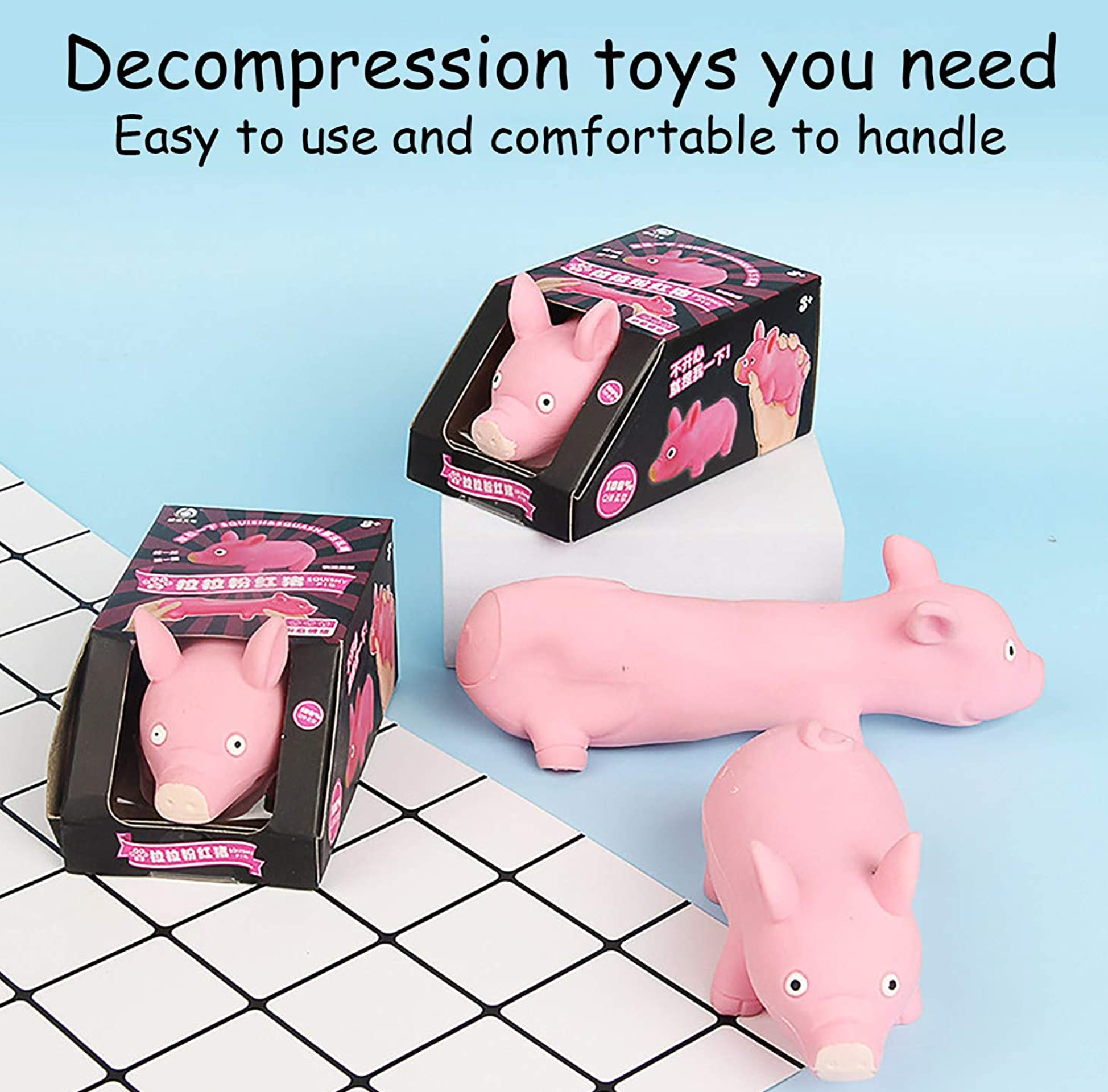 Stretch Decompression Pig Fidget Toy: Single