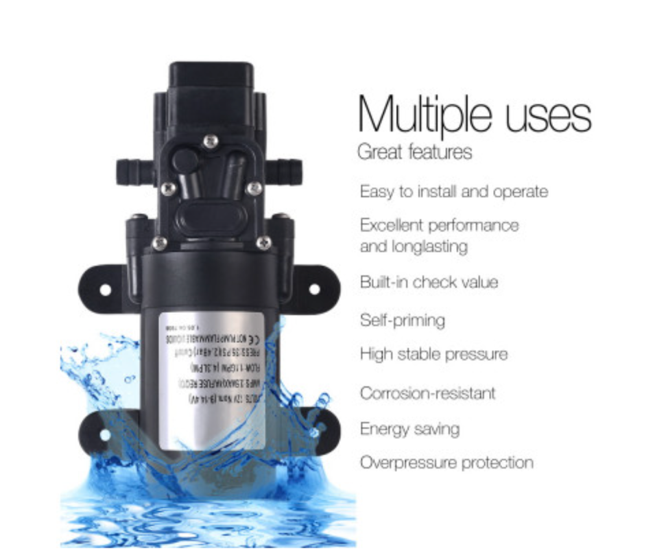 Water Pump 12V Pressure Shower 4.3L/Min