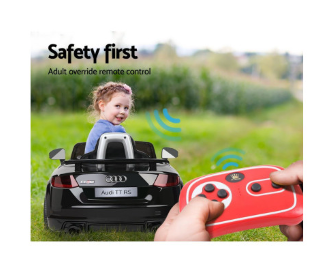 Kids Electric Ride On Car Audi Licensed TTRS Toy Cars Remote 12V Battery Black