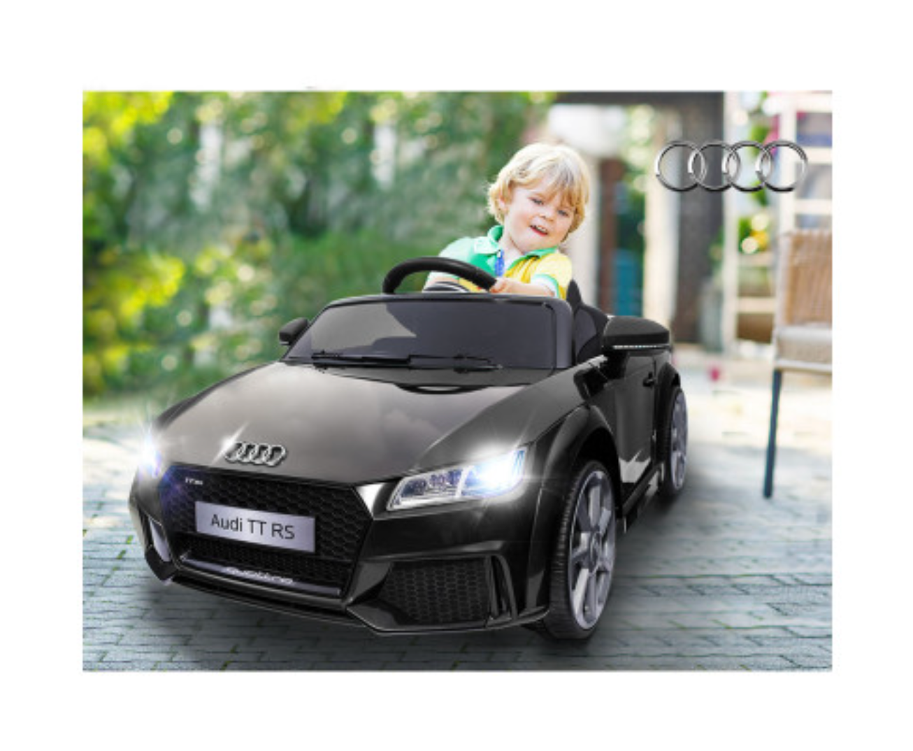 Kids Electric Ride On Car Audi Licensed TTRS Toy Cars Remote 12V Battery Black