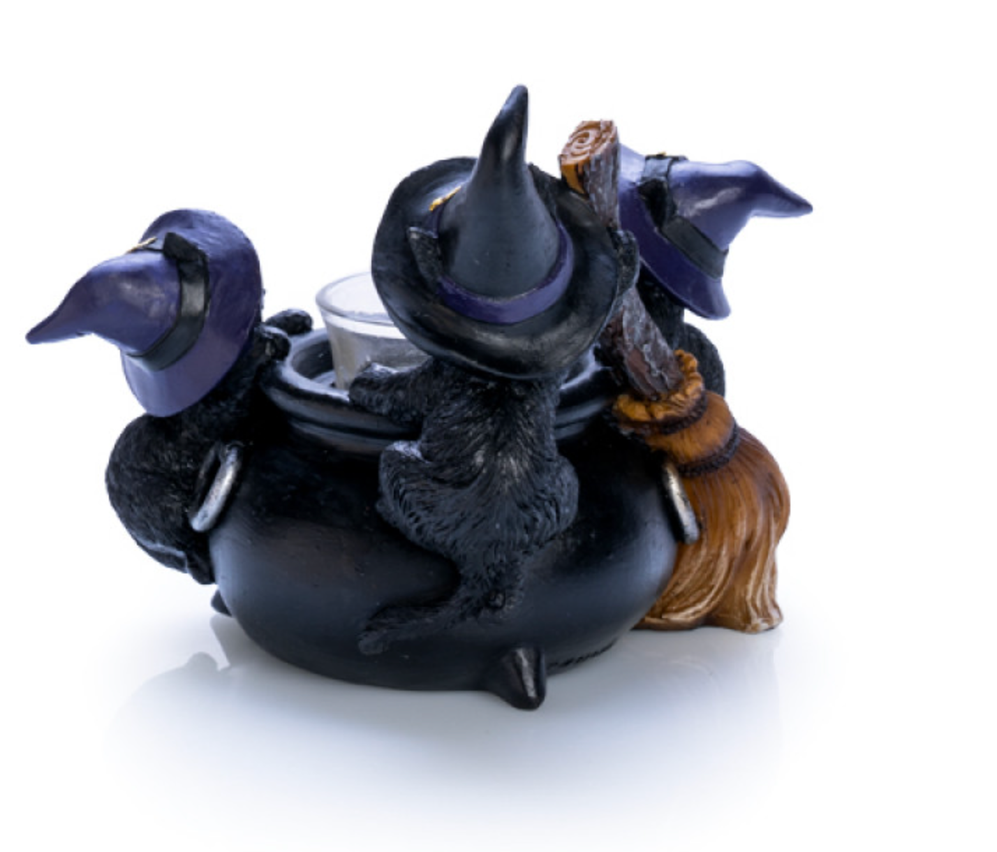 Black Cat Cauldron Tealight Holder