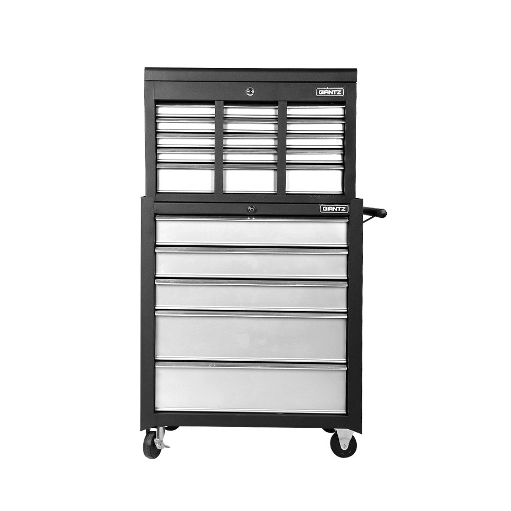 Giantz 14 Drawer Tool Box Cabinet Chest Mechanic Garage Storage Trolley Grey