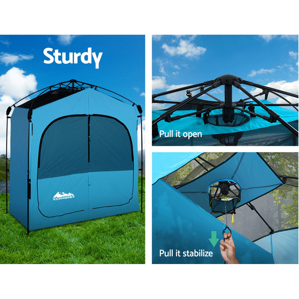 Weisshorn Double Camping Shower Toilet Tent Outdoor Fast Set Up Change Room