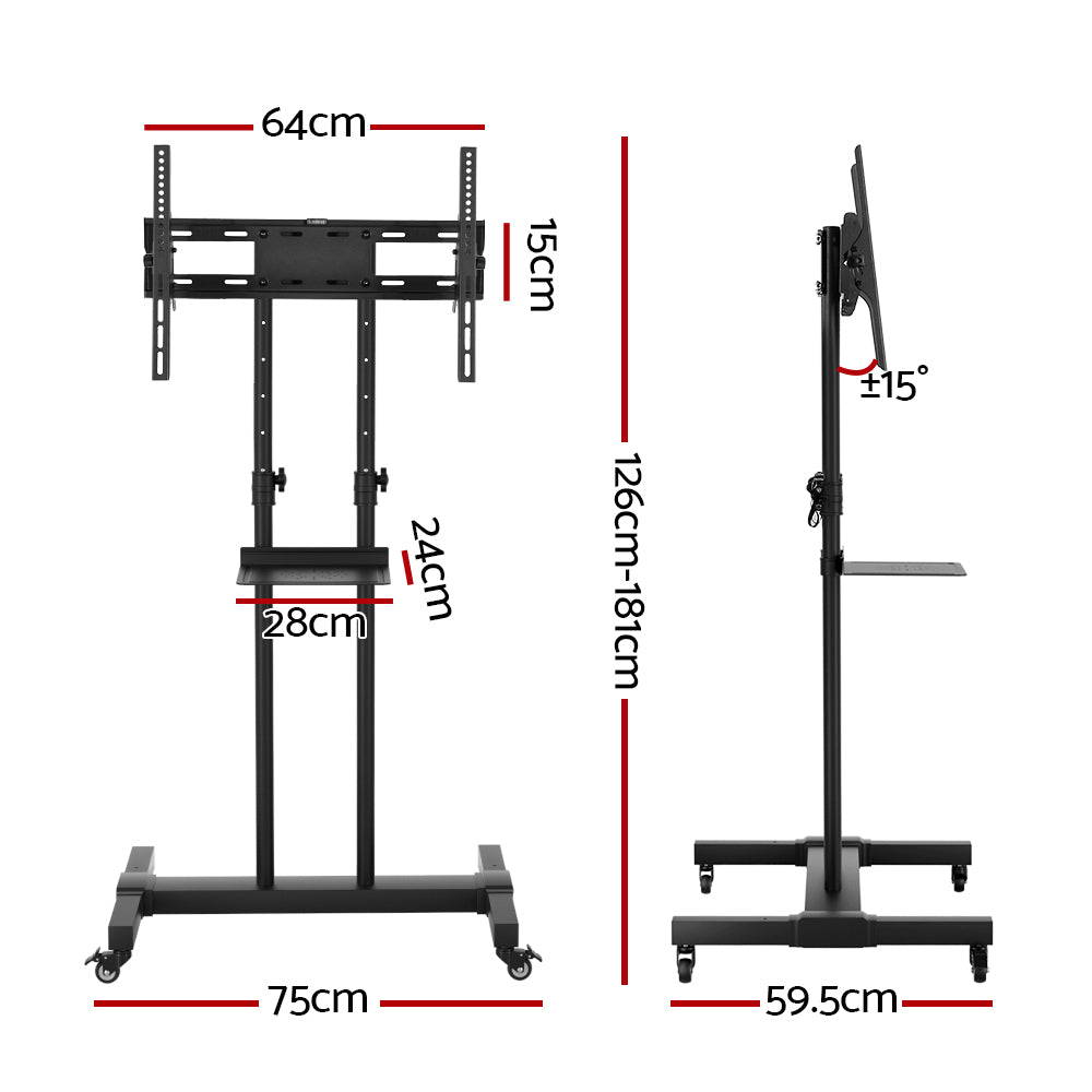 Artiss Mobile TV Stand for 23"-65" TVs Mount Bracket Portable Solid Trolley Cart