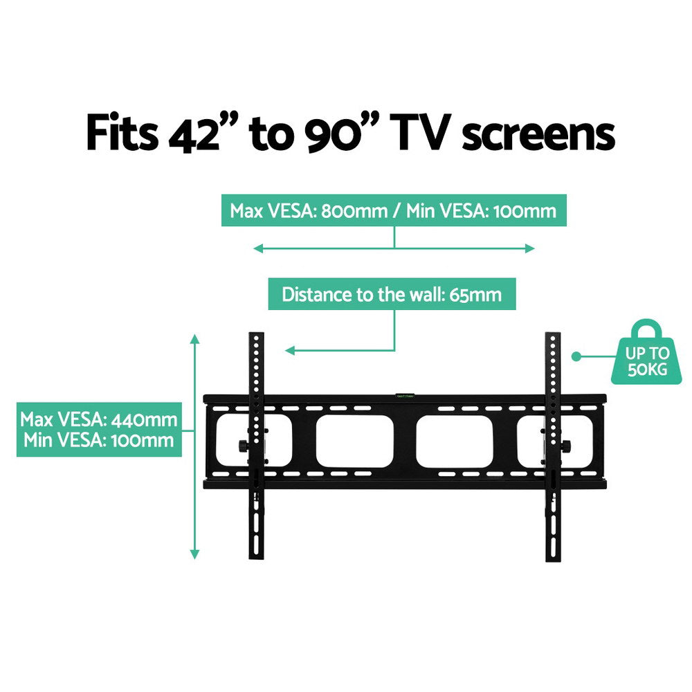 Artiss TV Wall Mount Bracket for 42"-90" LED LCD TVs Tilt Slim Flat Low Profile