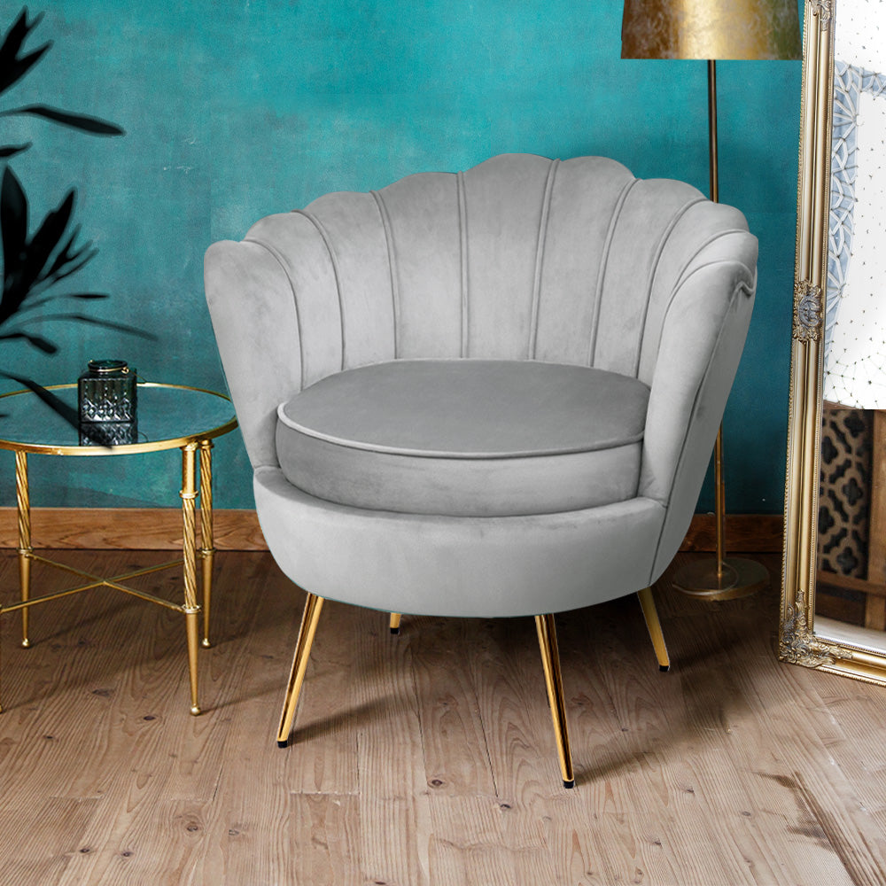 Artiss Armchair Velvet Grey Callista