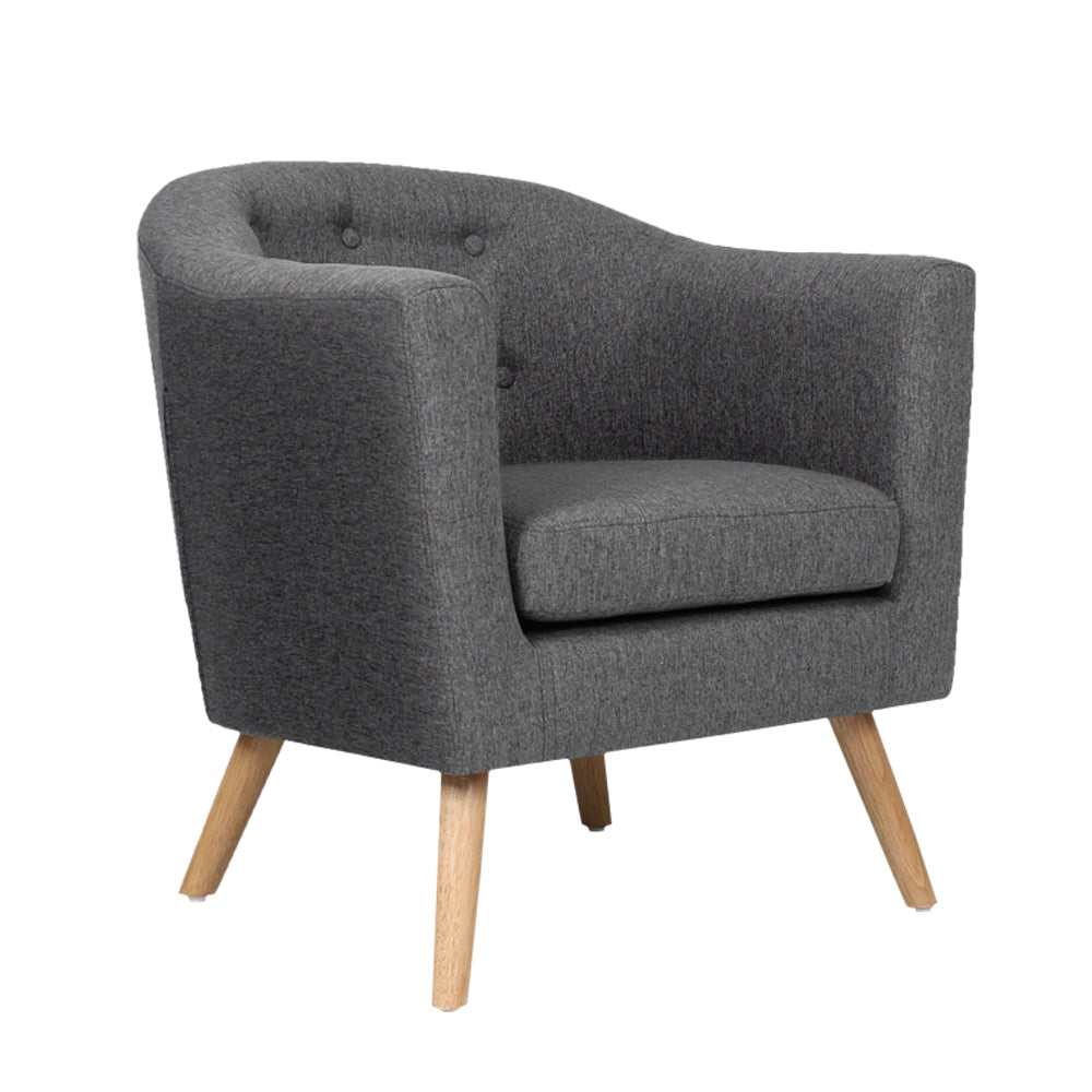 Artiss Armchair Tub Chair Grey Adora