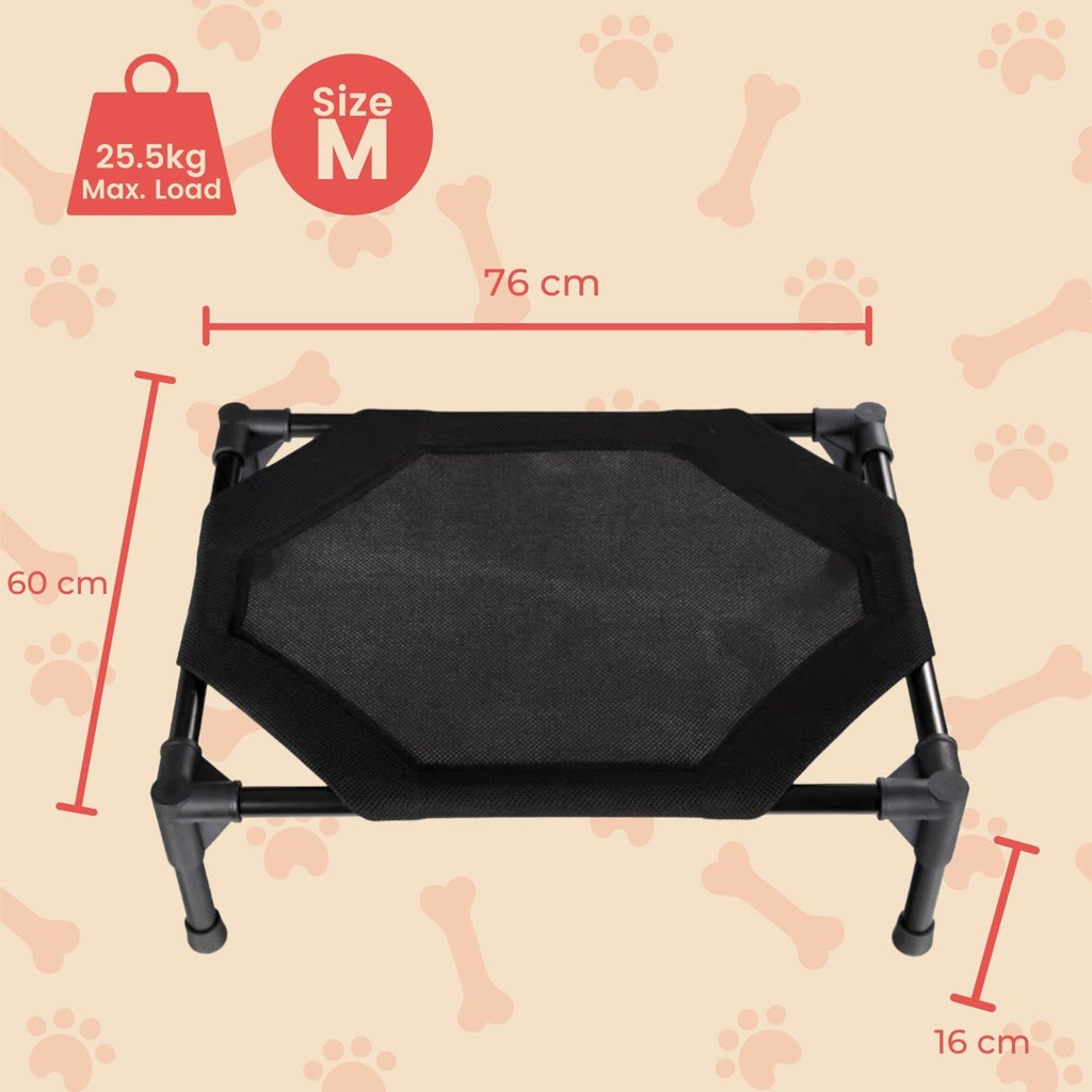 Floofi Elevated Pet Bed (M Black)