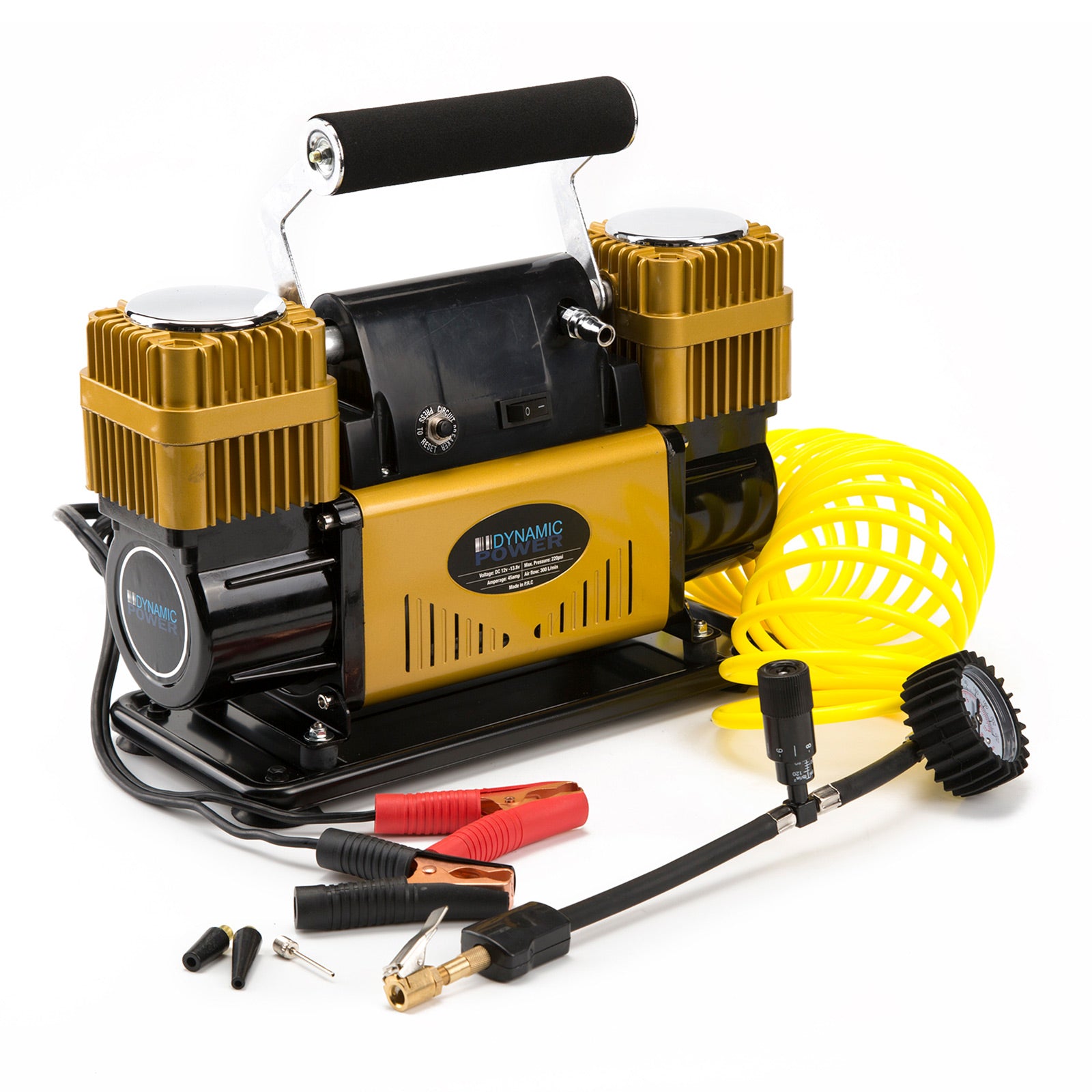 Dynamic Power Gold Portable Car Tyre Air Compressor Deflator Inflator 300L/MIN 12V