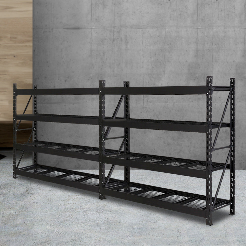 Giantz 4Mx2M Garage Shelving Warehouse Rack Pallet Racking Storage Shelve Black