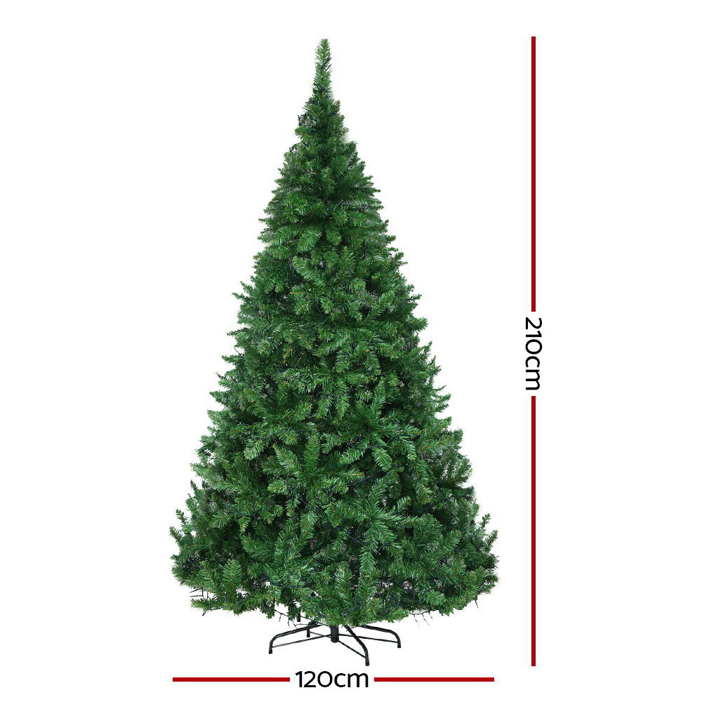 Jingle Jollys Christmas Tree 2.1m Xmas Tree Decorations 1134 LEDs 8 Light Mode